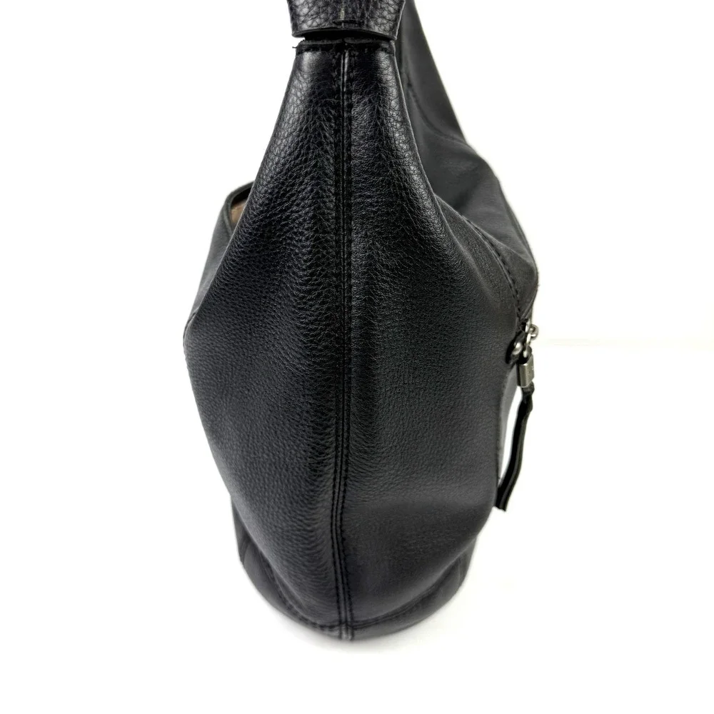 The Sak Sequoia Hobo Handbag Black Soft Leather Slouchy Handbag NO Charm
